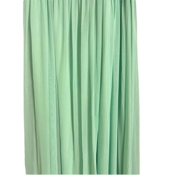 David's Bridal F17063 Mint Green One Shoulder Lace & Chiffon Maxi Dress NEW Sz 6 - Picture 7 of 13